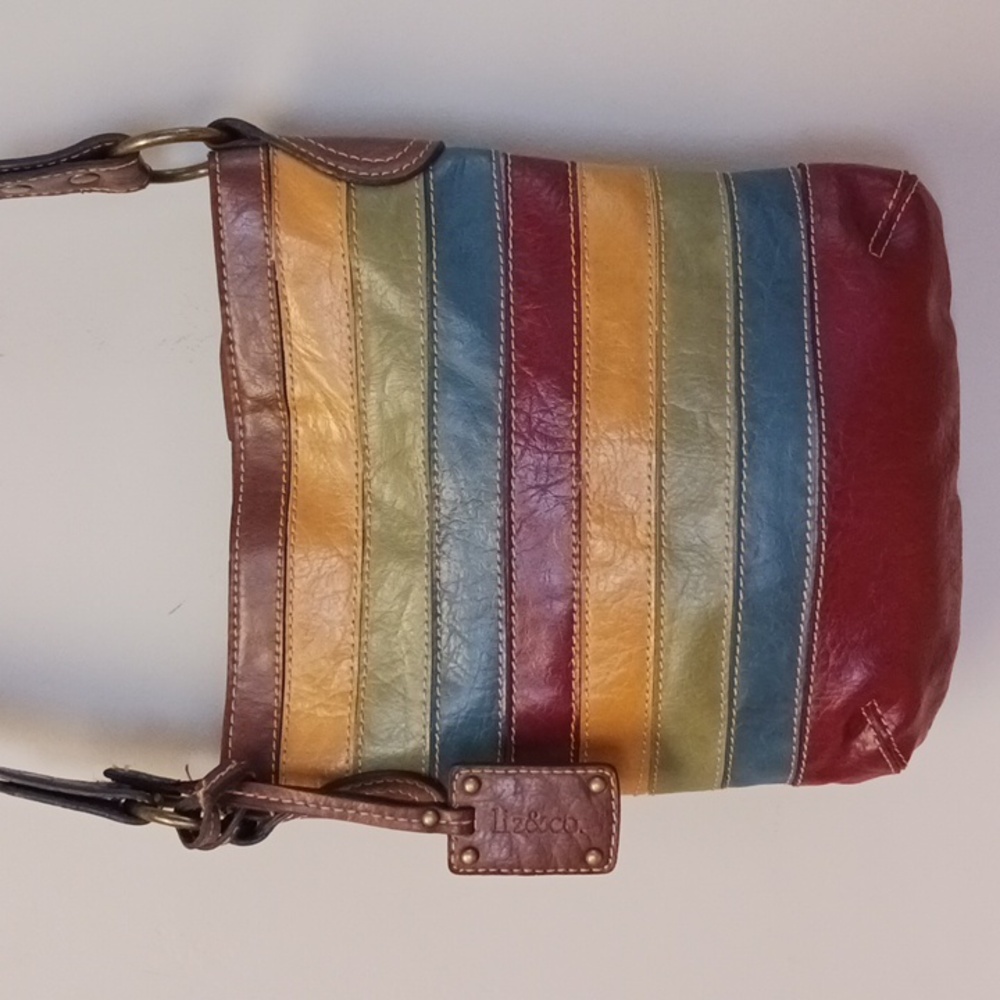Liz & Co. Striped Vegan Leather Crossbody Bag - Picture 2 of 16